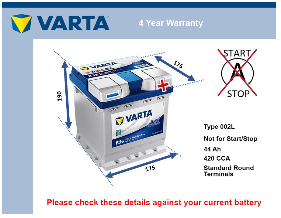 Varta B36 Car Battery