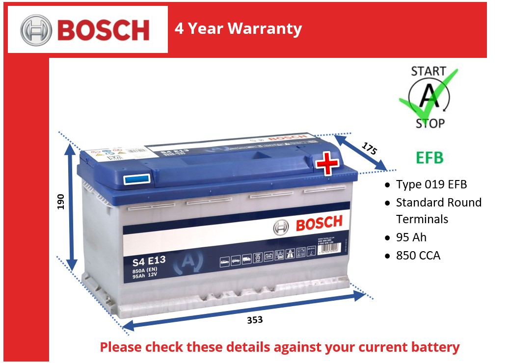 Bosch S4E13 EFB Car Battery