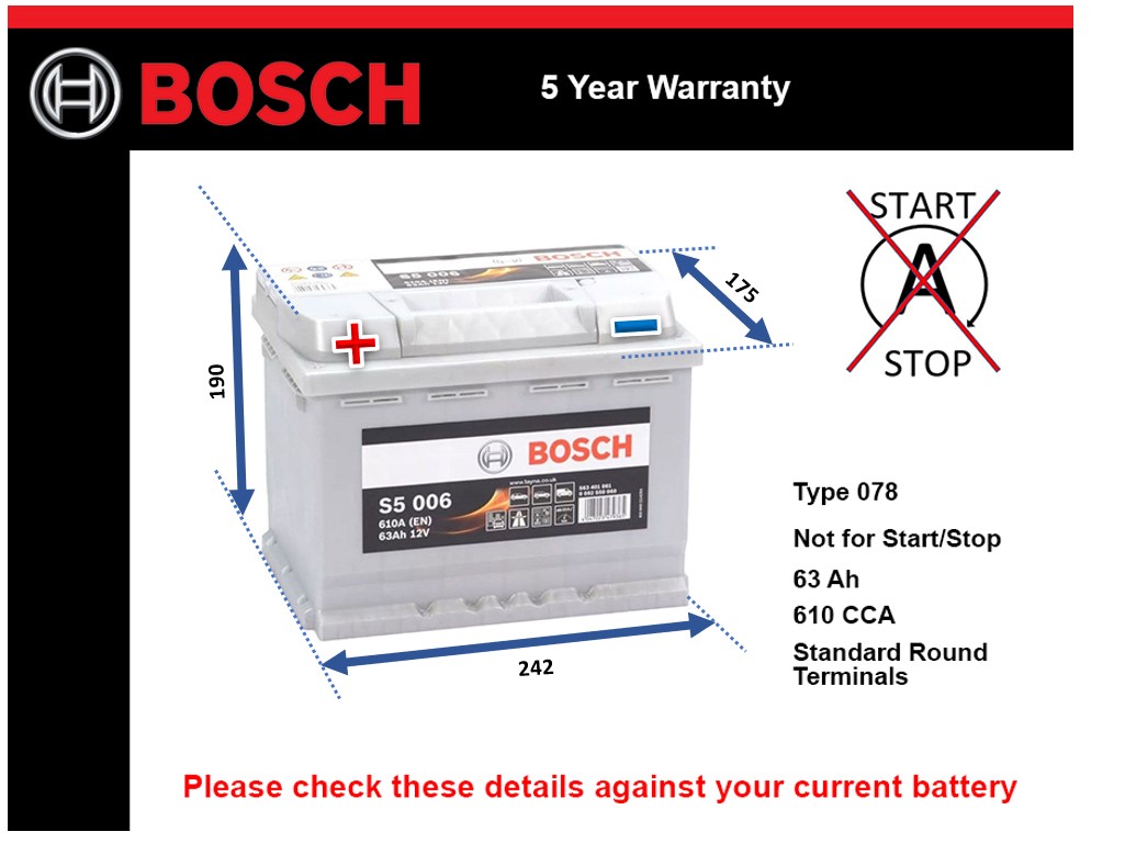 Bosch S5006 Car Battery