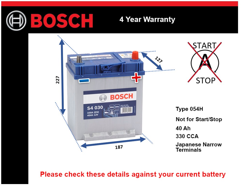 Bosch S4030 Car Battery