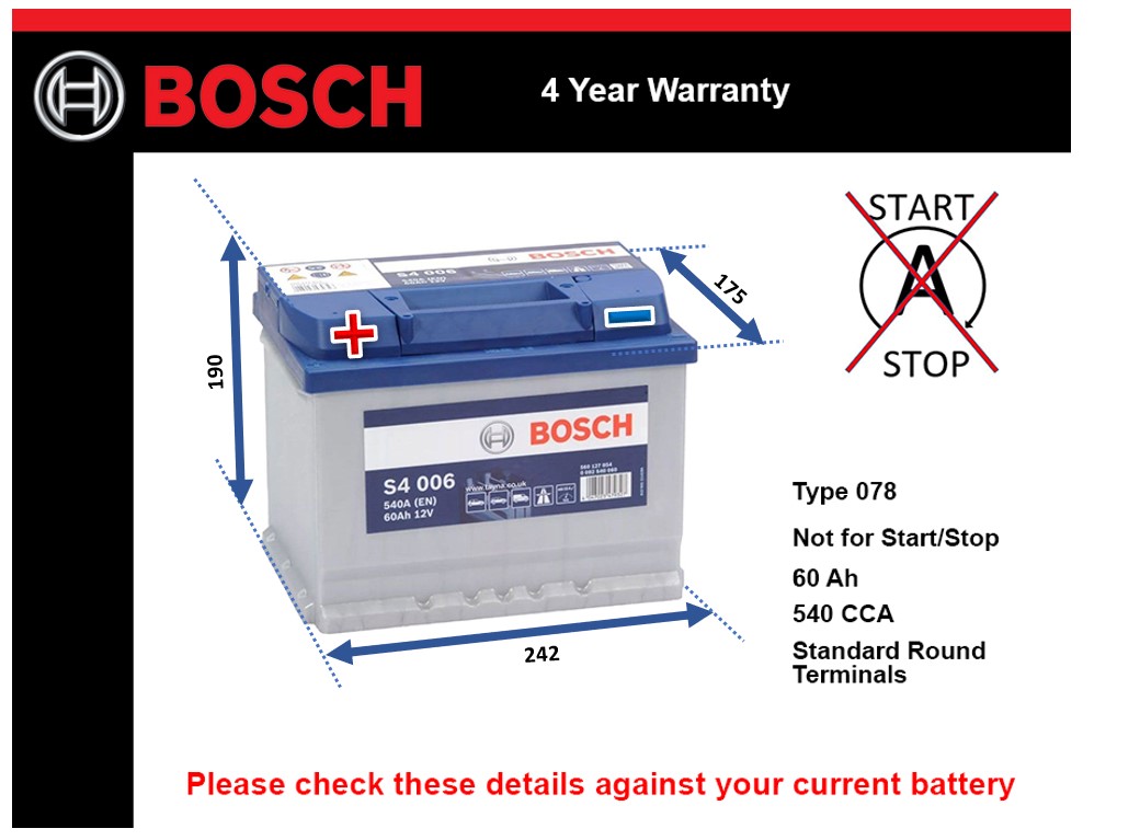 Bosch S4006 Car Battery