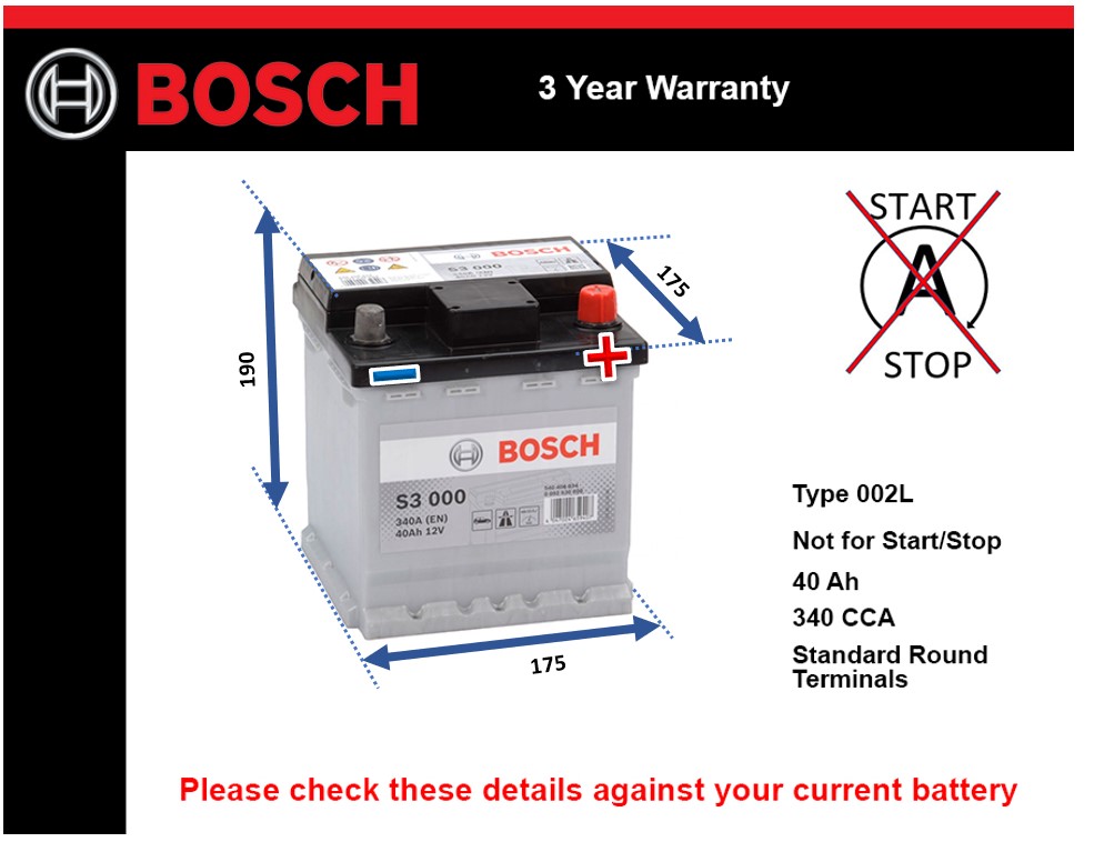 Bosch S3000 Car Battery