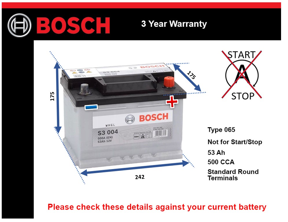 Bosch S3004 Car Battery