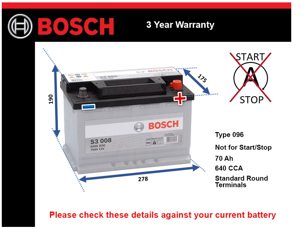 Bosch S3008 Car Battery