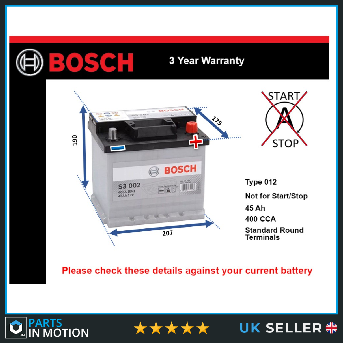 Bosch Car Battery 0092S30020 [PM363358]