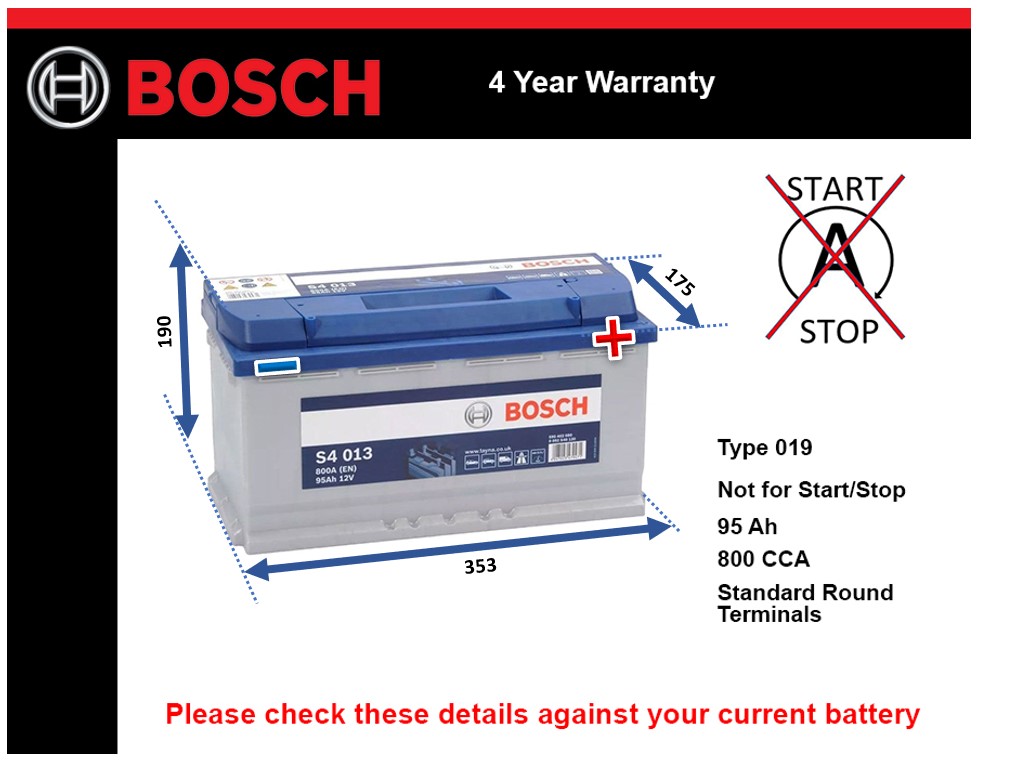 Bosch S4013 Car Battery