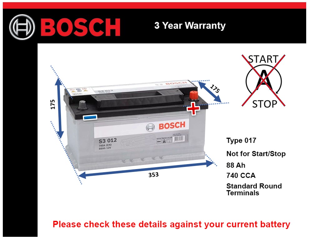 Bosch S3012 Car Battery