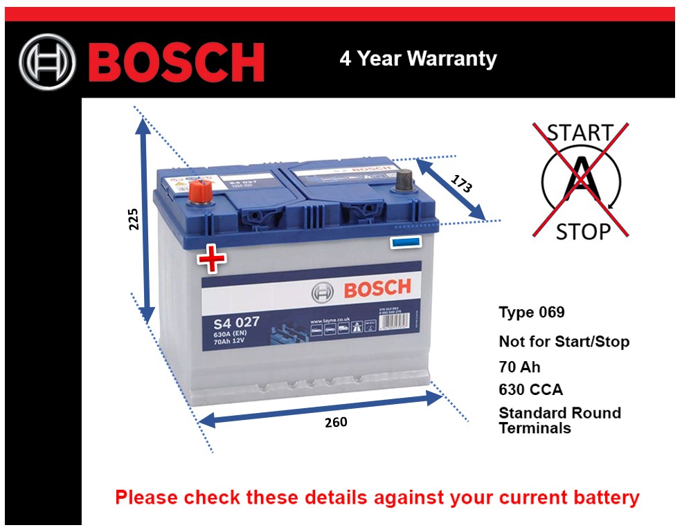 Bosch S4027 Car Battery