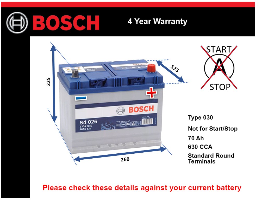 Bosch S4026 Car Battery