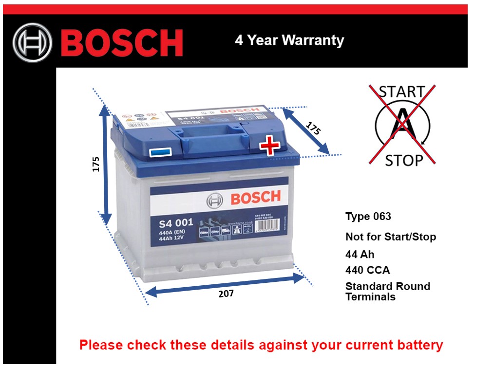 Bosch S4001 Car Battery