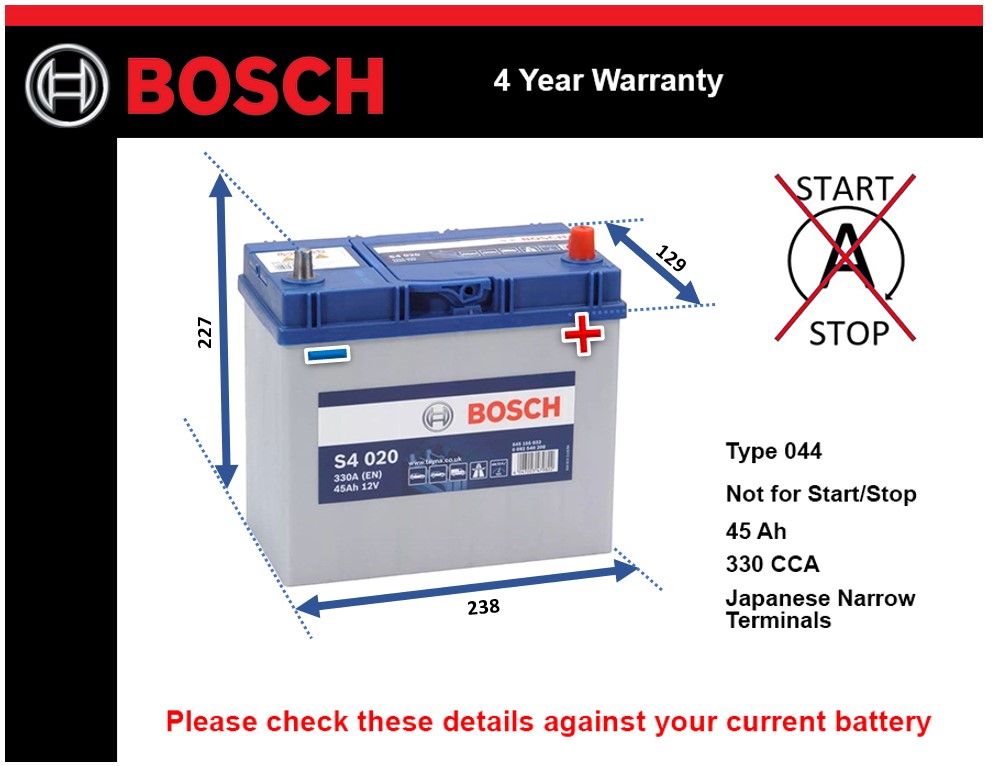 Bosch S4020 Car Battery