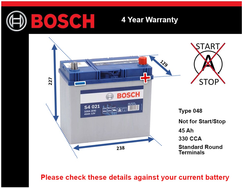 Bosch S4021 Car Battery