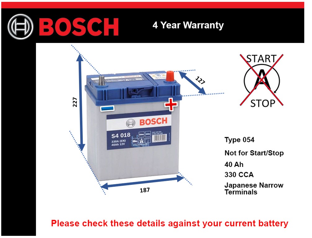 Bosch S4018 Car Battery