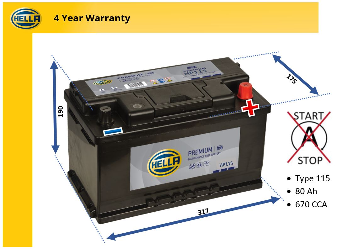 Hella HP115 Car Battery