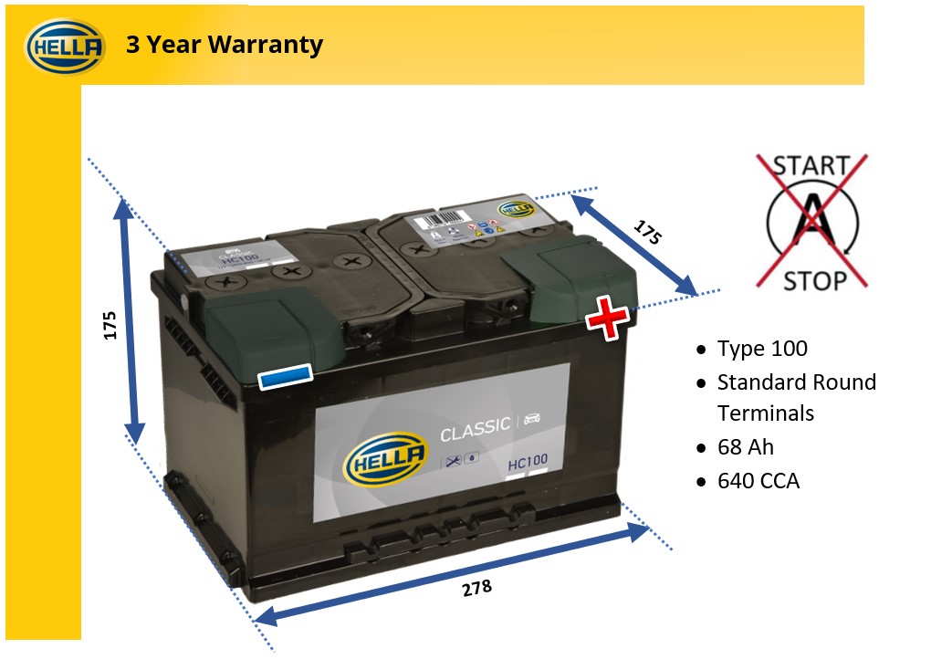 Hella HC100 Car Battery