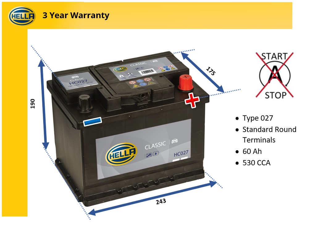 Hella HC027 Car Battery