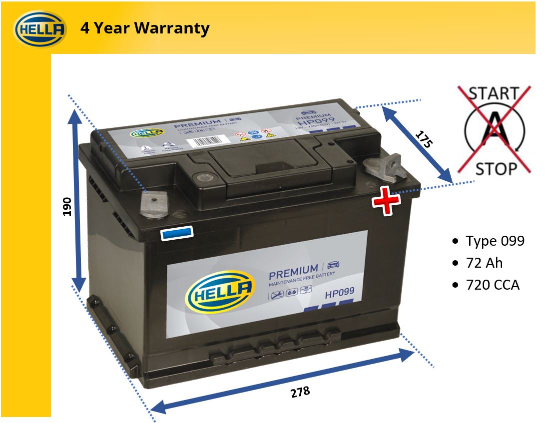 Hella HP099 Car Battery