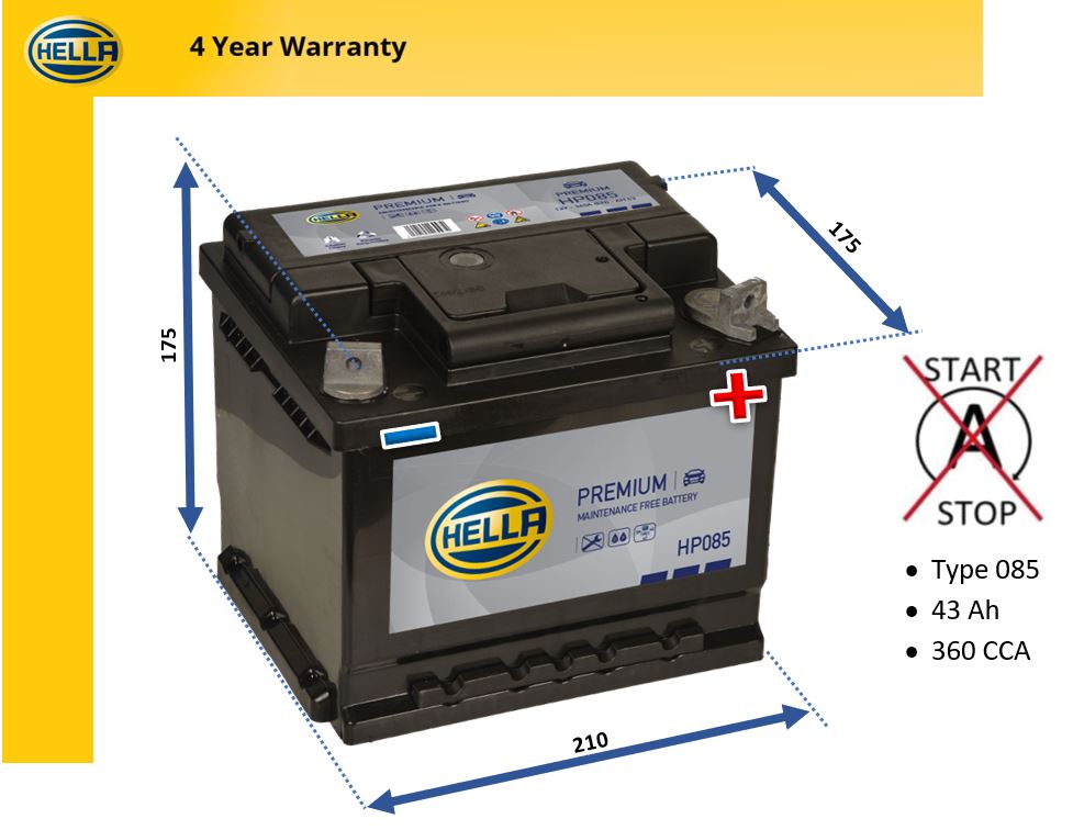 Hella HP085 Car Battery