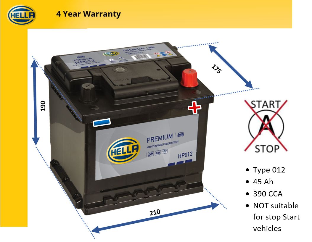 Hella HP012 Car Battery