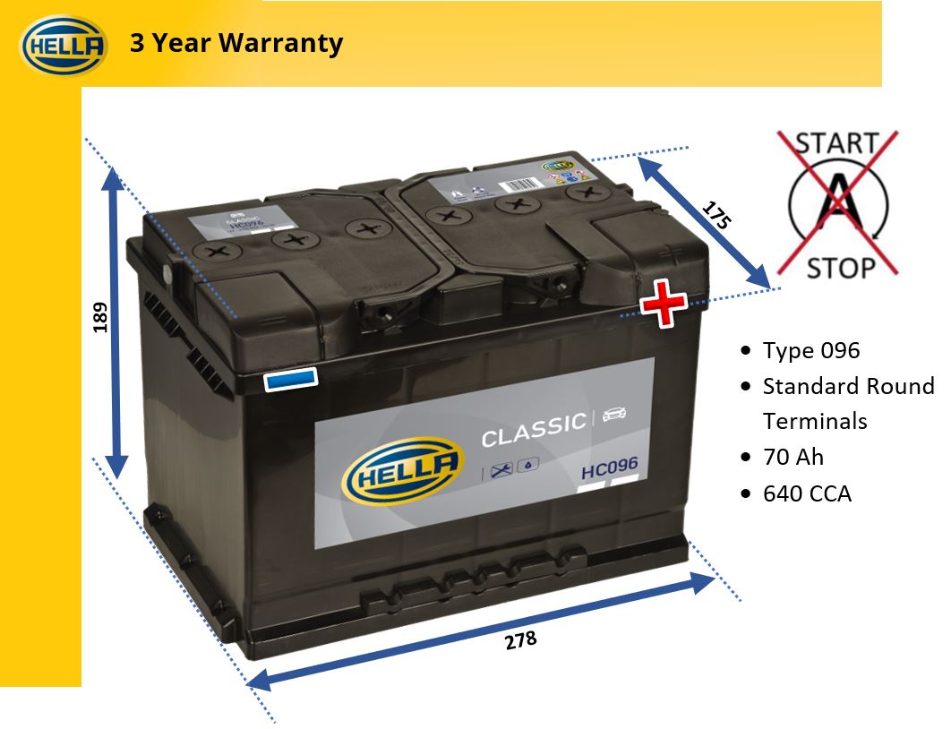 Hella HC096 Car Battery