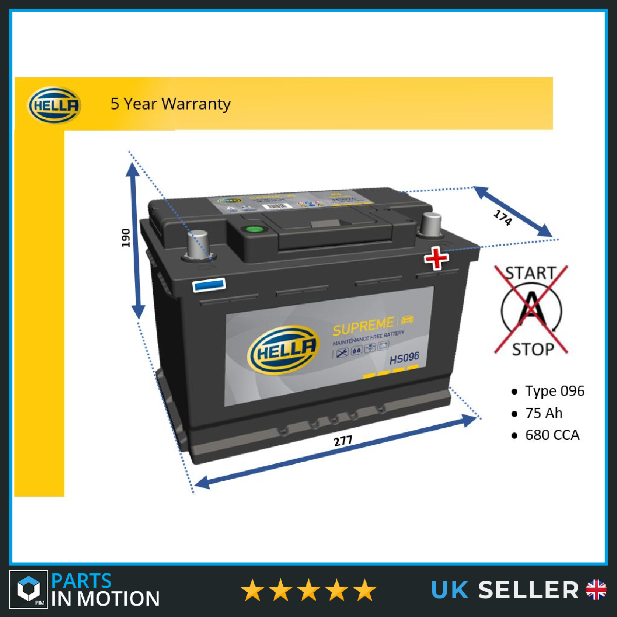 Hella Supreme Car Battery HS096 [PM894782]