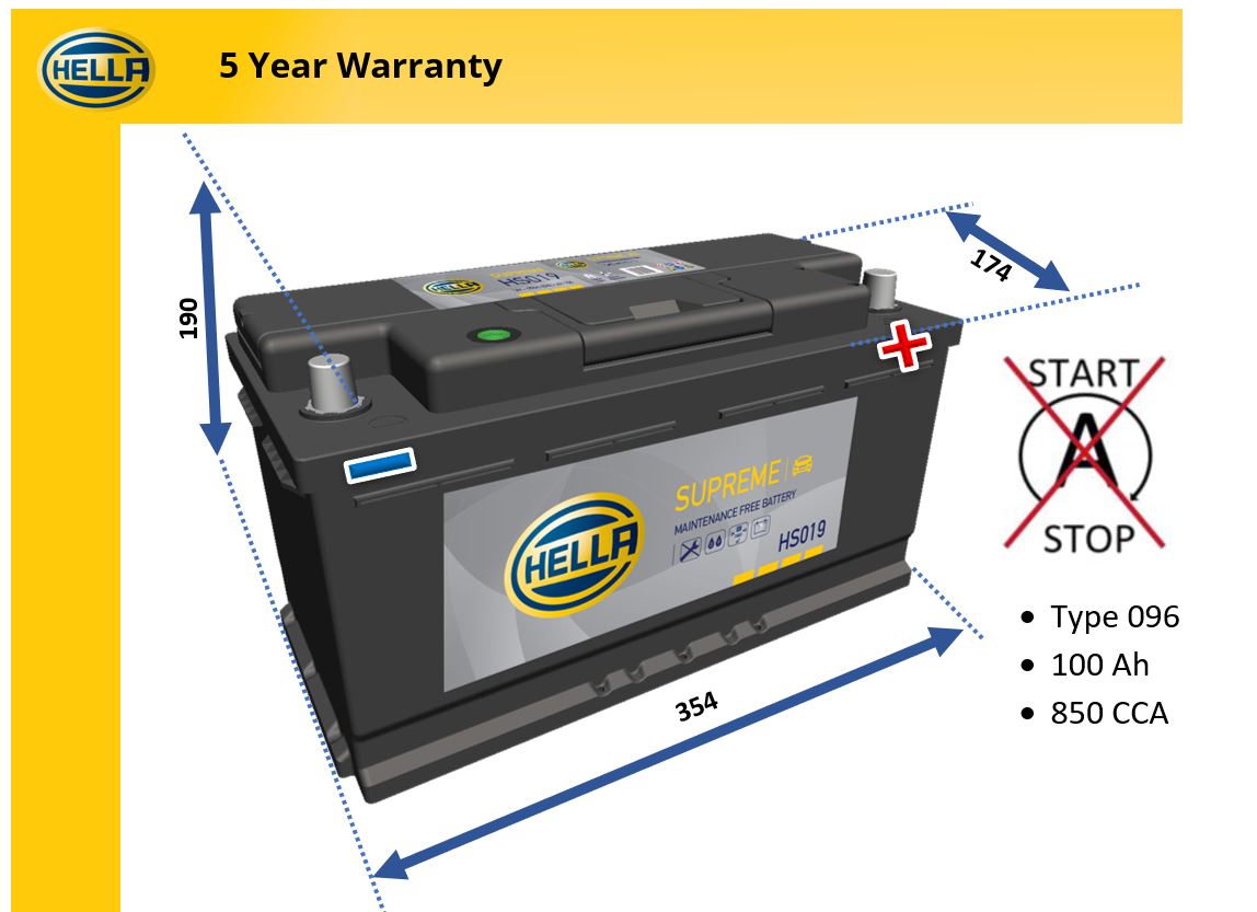 Hella HS019 Car Battery