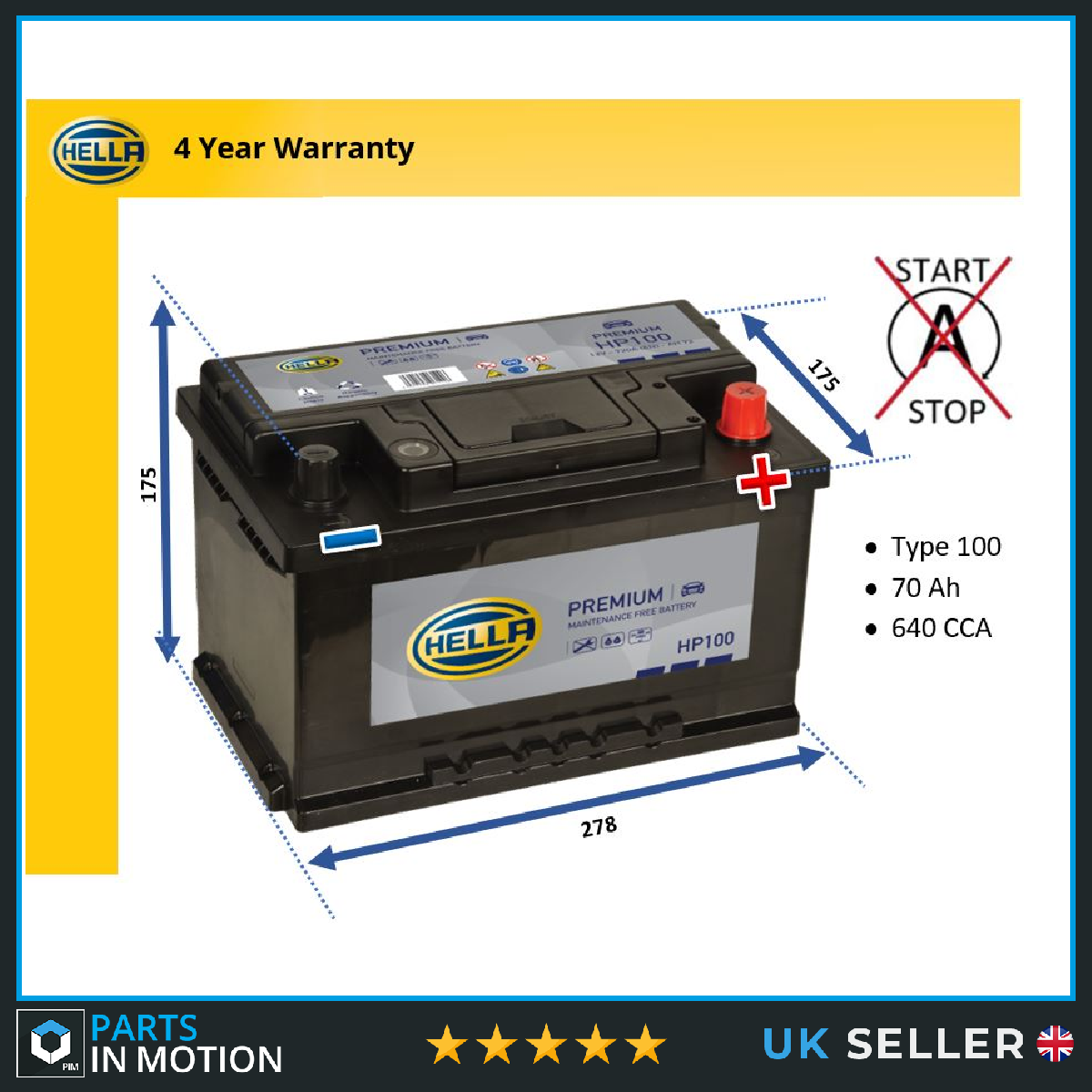 Hella Premium Car Battery HP100 [PM894770]