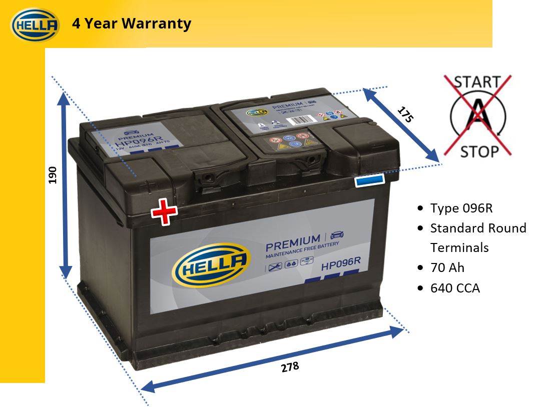 Hella HP096R Car Battery