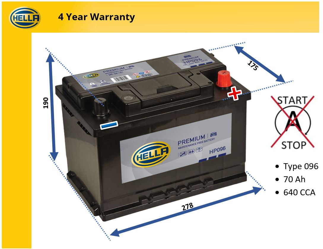 Hella HP096 Car Battery