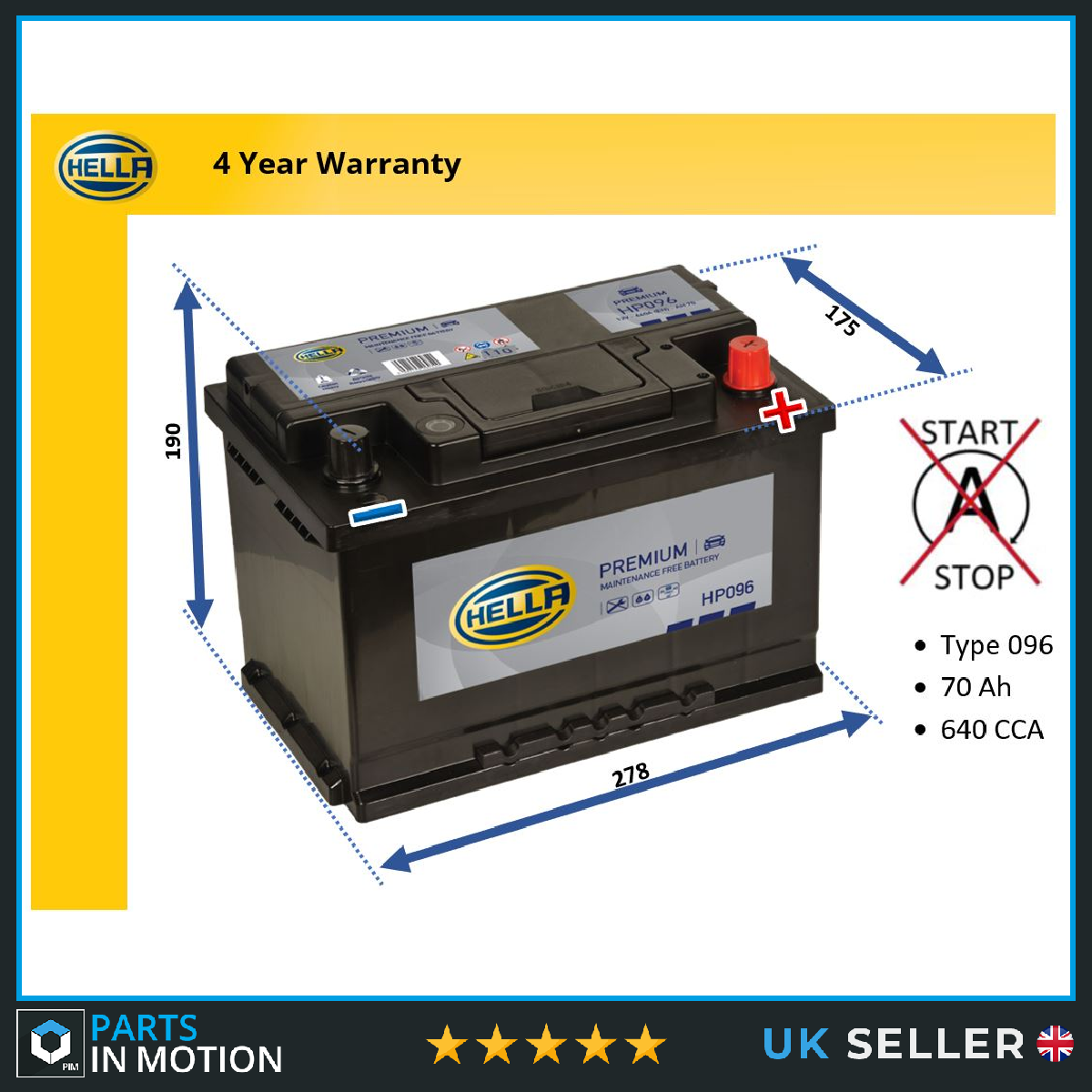 Hella Premium Car Battery HP096 [PM894763]