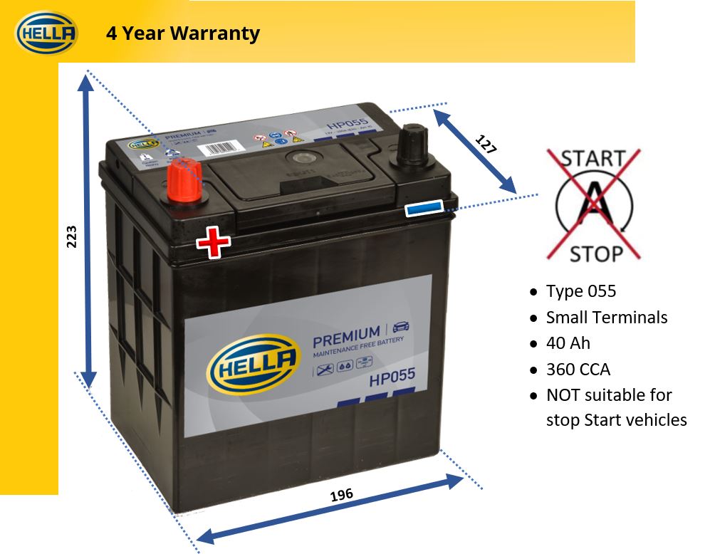 Hella HP055 Car Battery