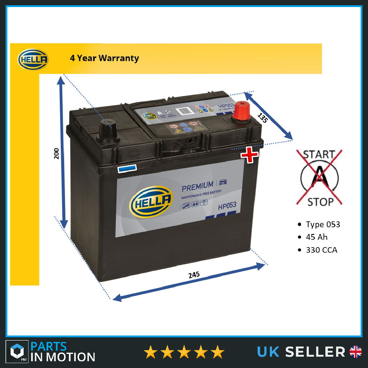 Hella Premium Car Battery HP053 [PM894755]