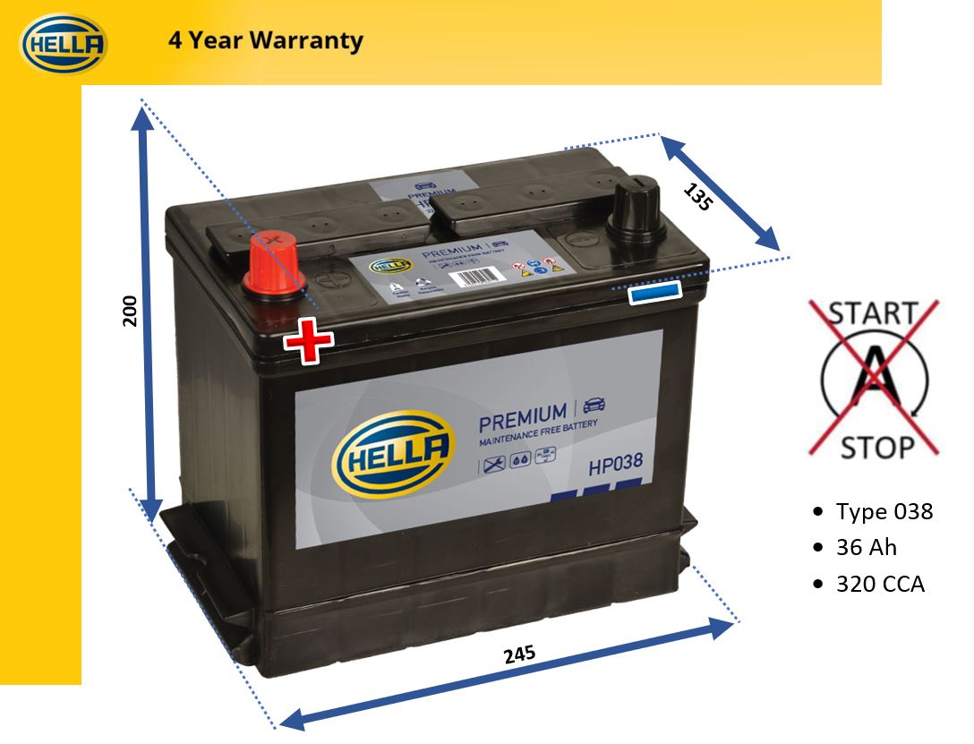 Hella HP038 Car Battery