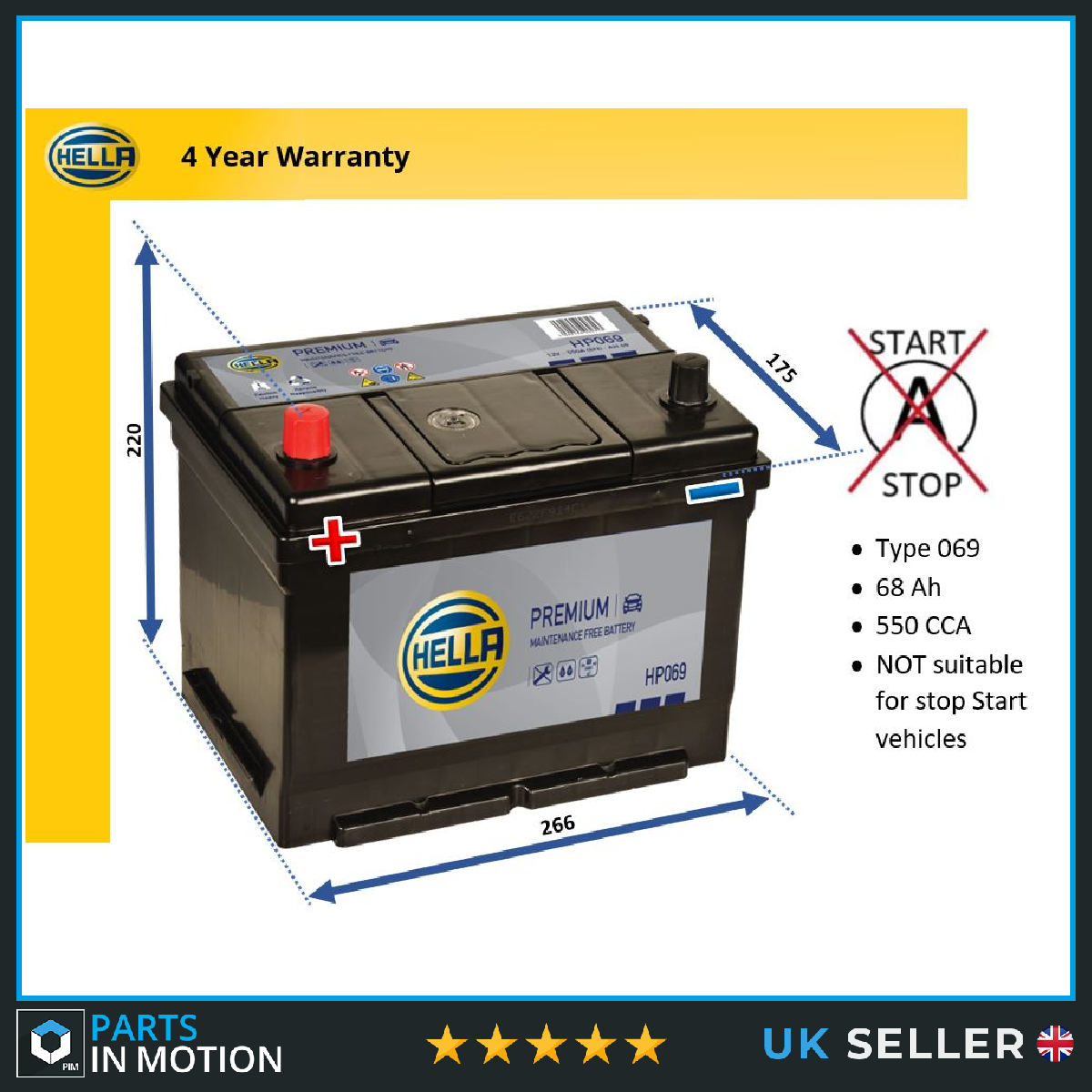 Hella Premium Car Battery HP069 [PM894751]