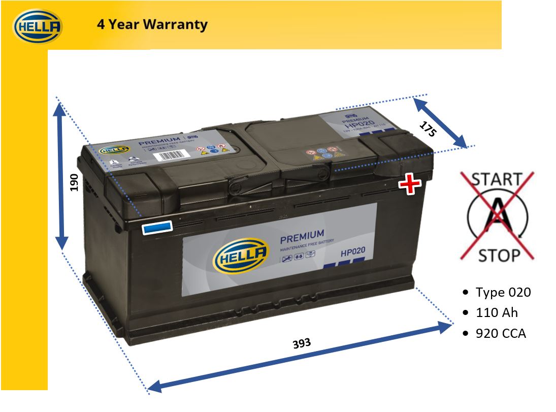 Hella HP020 Car Battery