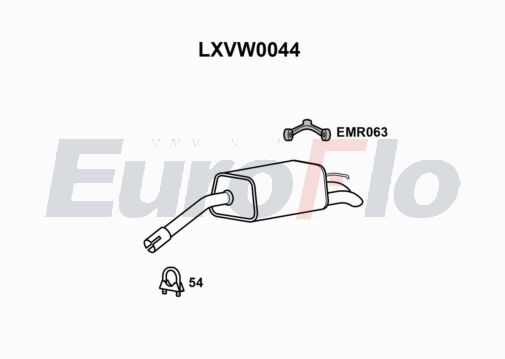 EuroFlo LXVW0044 Silencer Insert, rear muffler