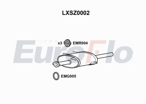 EuroFlo LXSZ0002 Silencer Insert, rear muffler