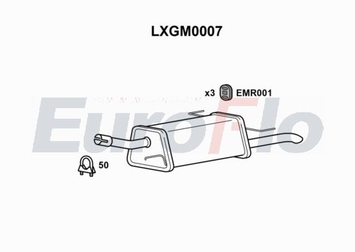 EuroFlo LXGM0007 Silencer Insert, rear muffler