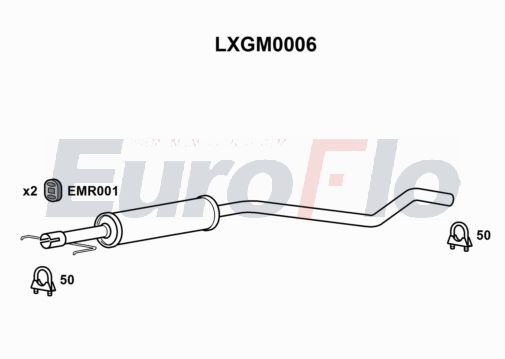 EuroFlo LXGM0006 Silencer Insert, rear muffler