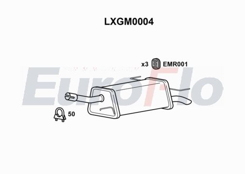 EuroFlo LXGM0004 Silencer Insert, rear muffler