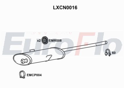EuroFlo LXCN0016 Silencer Insert, rear muffler