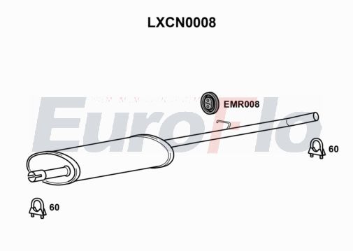 EuroFlo LXCN0008 Silencer Insert, rear muffler