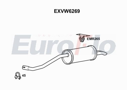 EuroFlo EXVW6269 Silencer Insert, rear muffler
