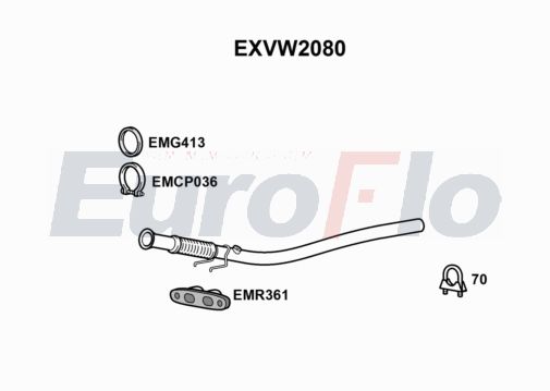 EuroFlo EXVW2080 Silencer Insert, rear muffler