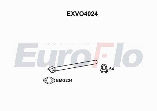 EuroFlo EXVO4024 Silencer Insert, rear muffler
