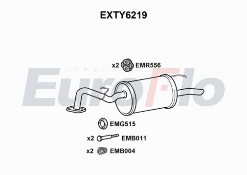 EuroFlo EXTY6219 Silencer Insert, rear muffler