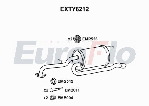 EuroFlo EXTY6212 Silencer Insert, rear muffler