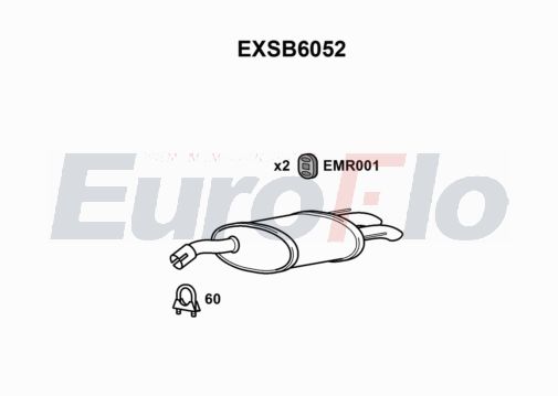 EuroFlo EXSB6052 Silencer Insert, rear muffler
