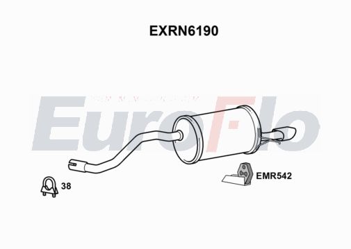 EuroFlo EXRN6190 Silencer Insert, rear muffler