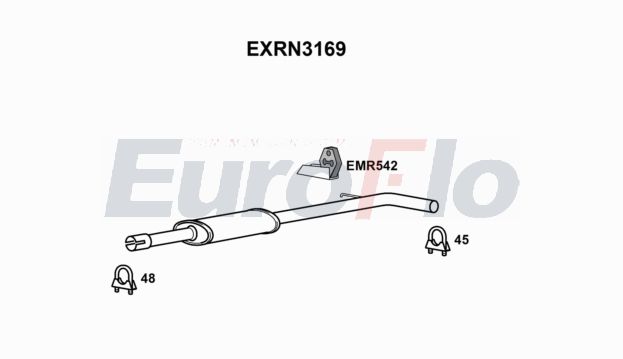 EuroFlo EXRN3169 Silencer Insert, rear muffler